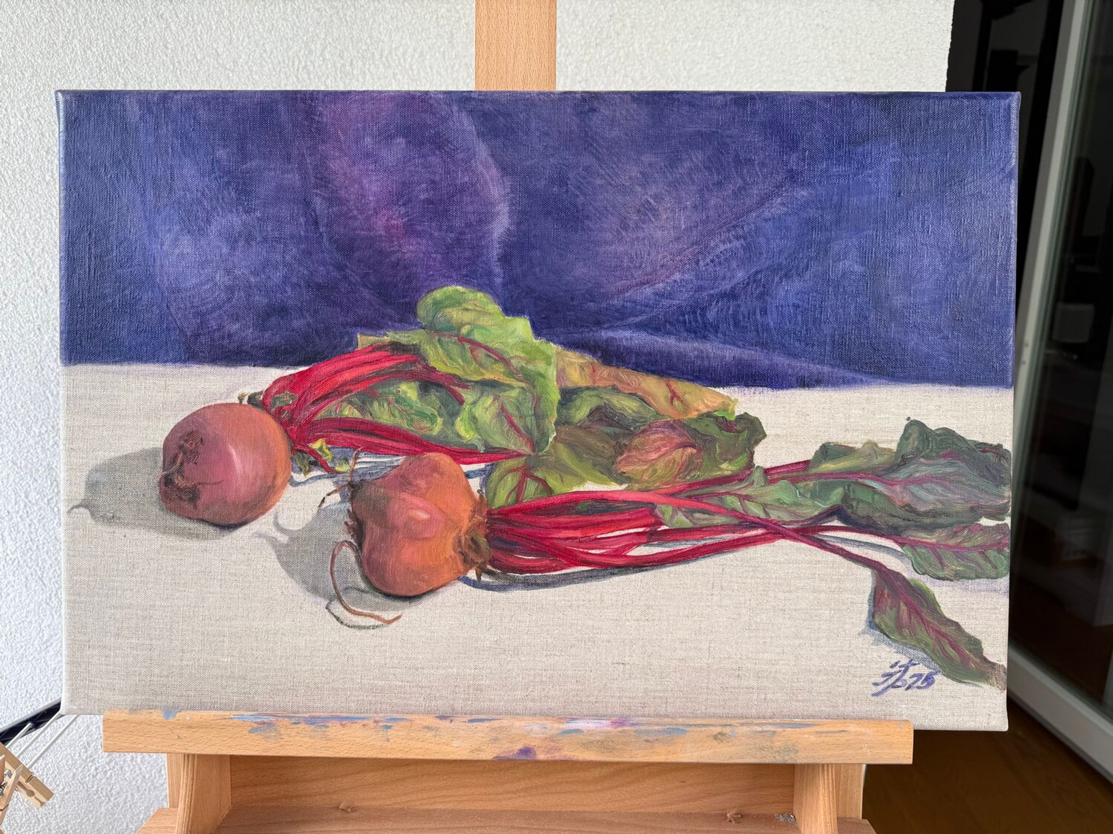 Red Beets on Linen - view 2