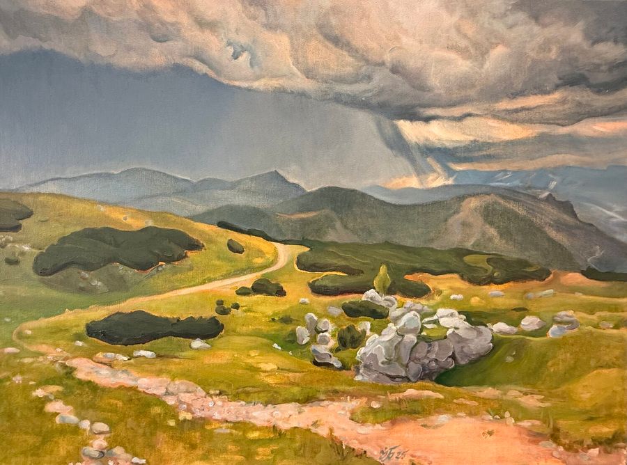 Stormlight Over the Mountain Path - view 2